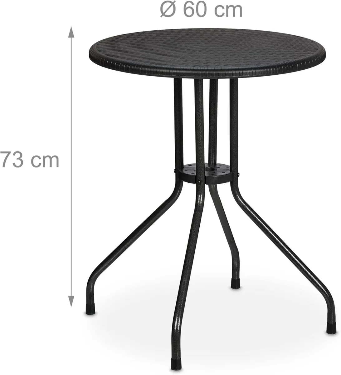 Garden Table HWD: 73 x 60 cm Rattan Look Plastic - Image 3