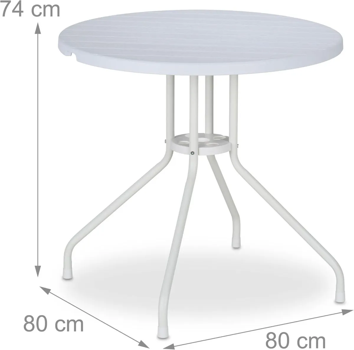 Garden Table HWD: 74 x 80 cm Wood Look Plastic - Image 3