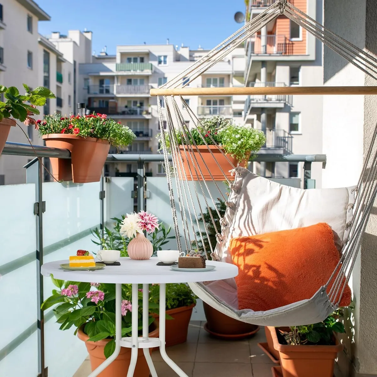 Garden Table HWD: 74 x 80 cm Wood Look Plastic - Image 4