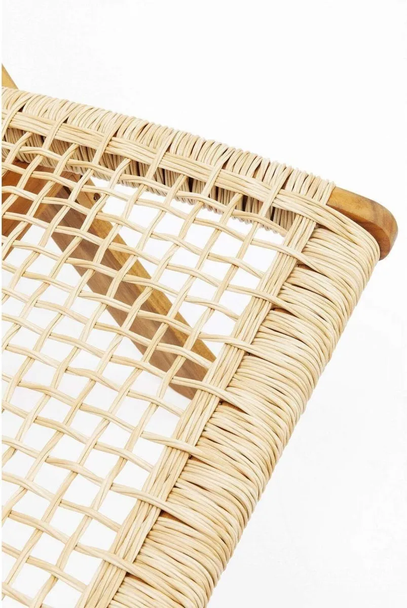 Design Folding Chair Copacabana Beige Solid Wood - Image 4