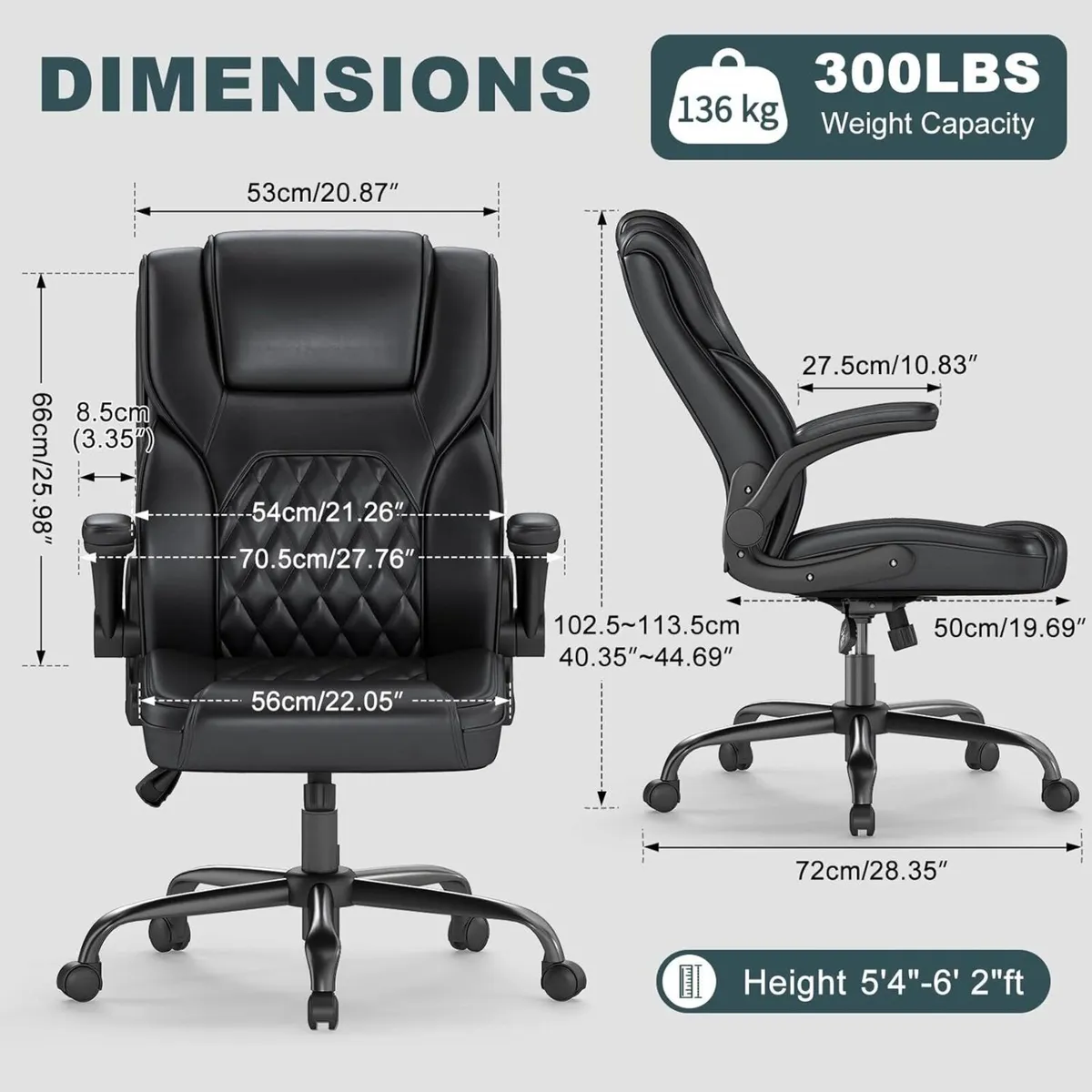 Executive Office Chair Ergonomic Leather Desk - Image 3