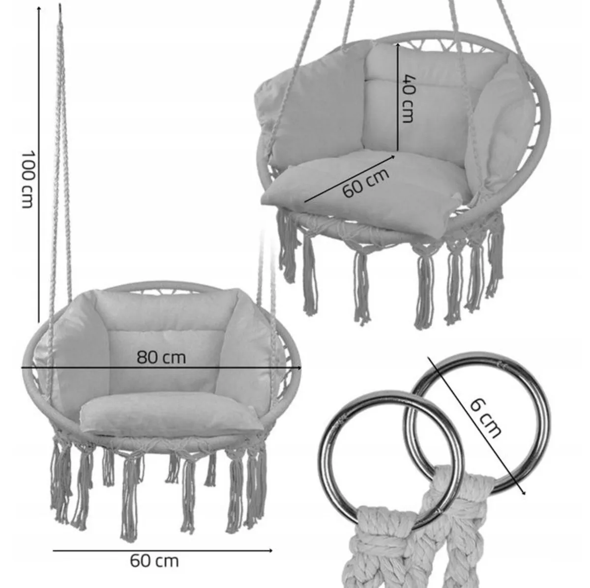 Hanging Swing Chair Stork's Nest for Home Garden - Image 1