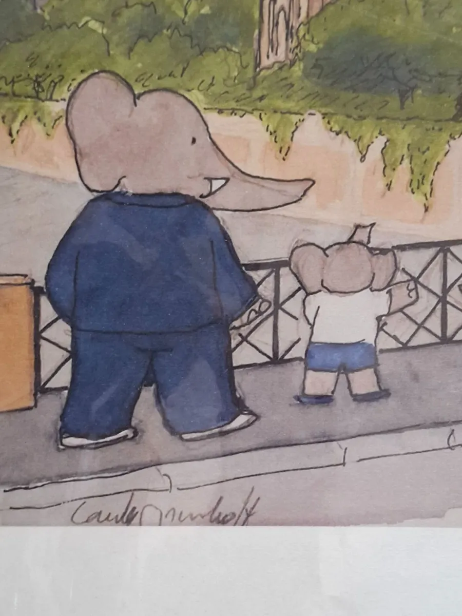 Babar the Elephant Vintage Nursery Print - Paris - Image 1