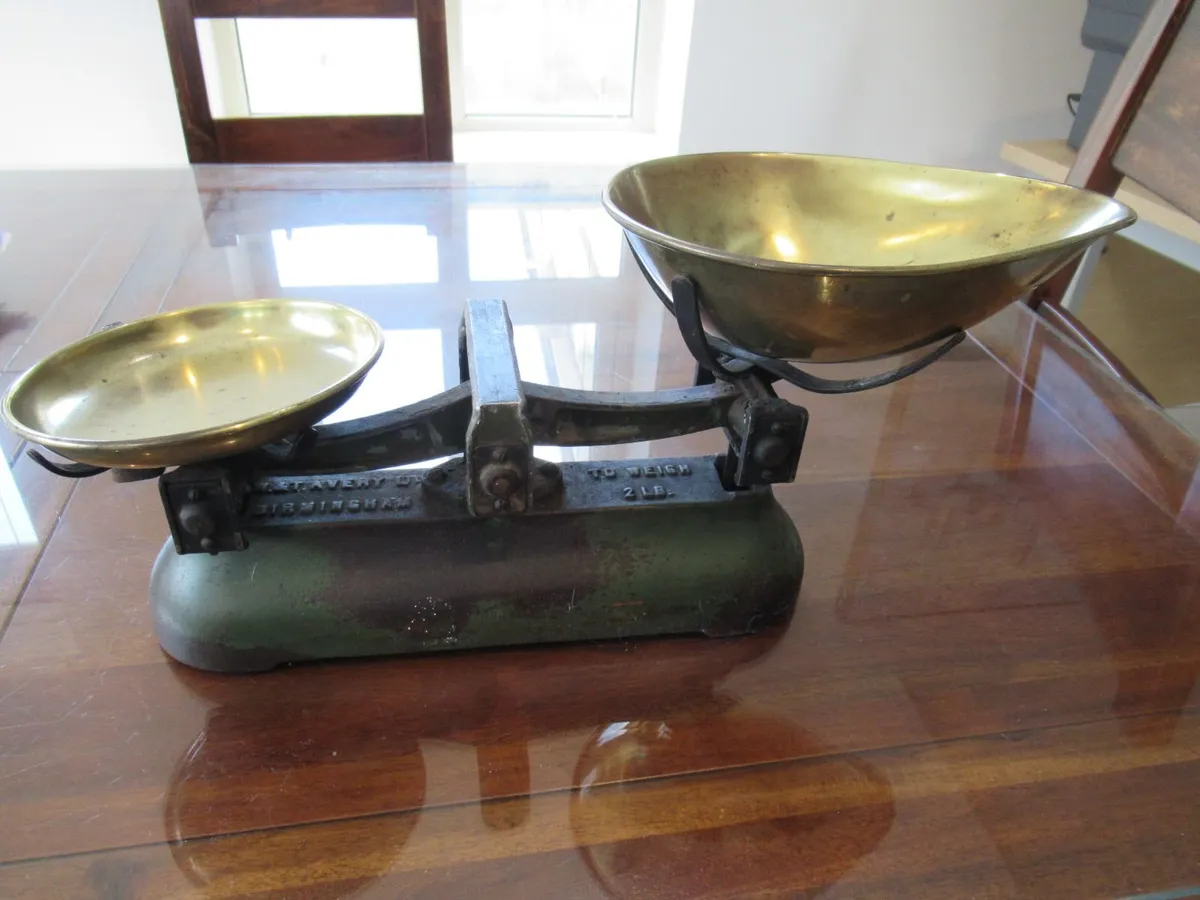 antique vintage weighing scales brass cottage shop - Image 2