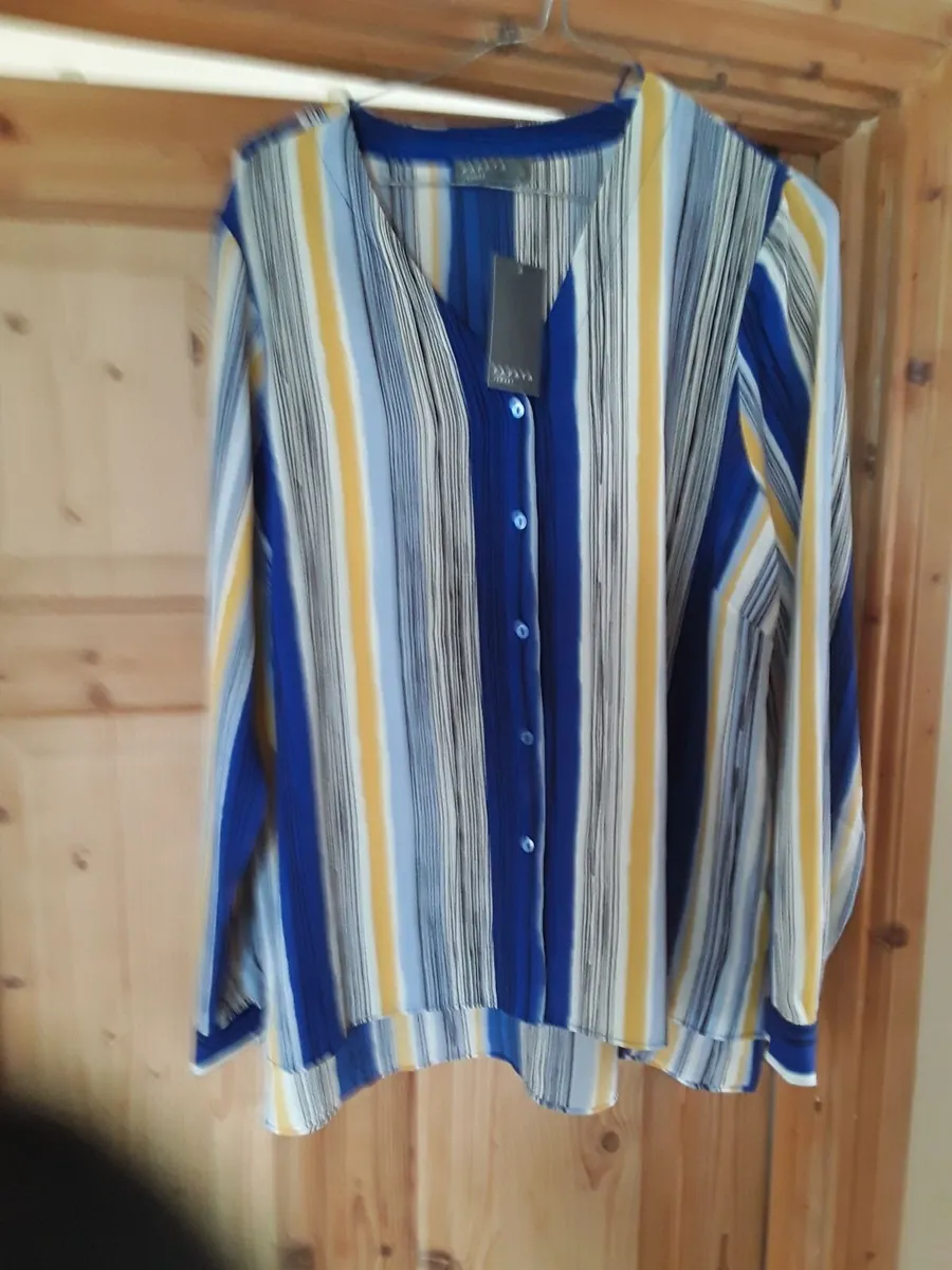 Brand new ladies striped blouse lovely colored - Image 1