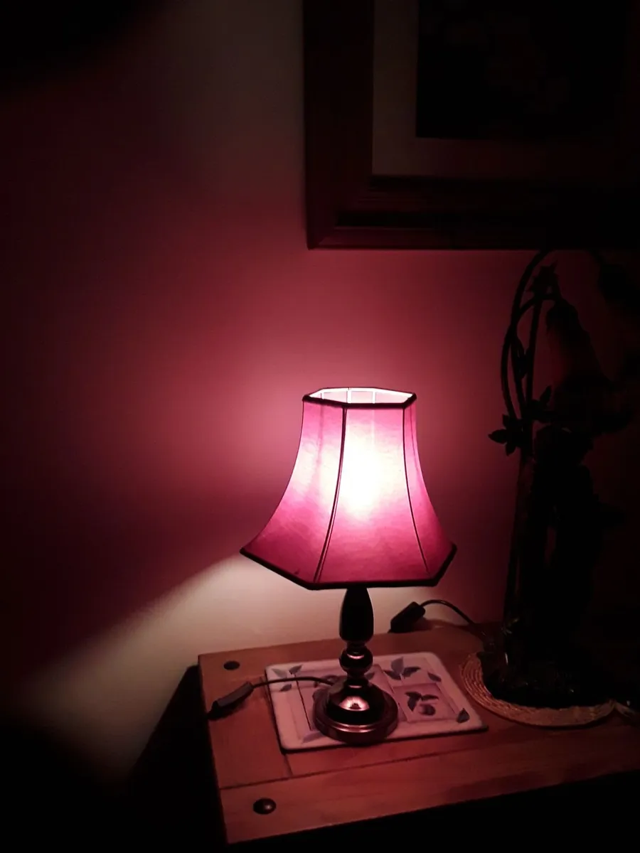 Lovely vintage table lamp red shade - Image 4