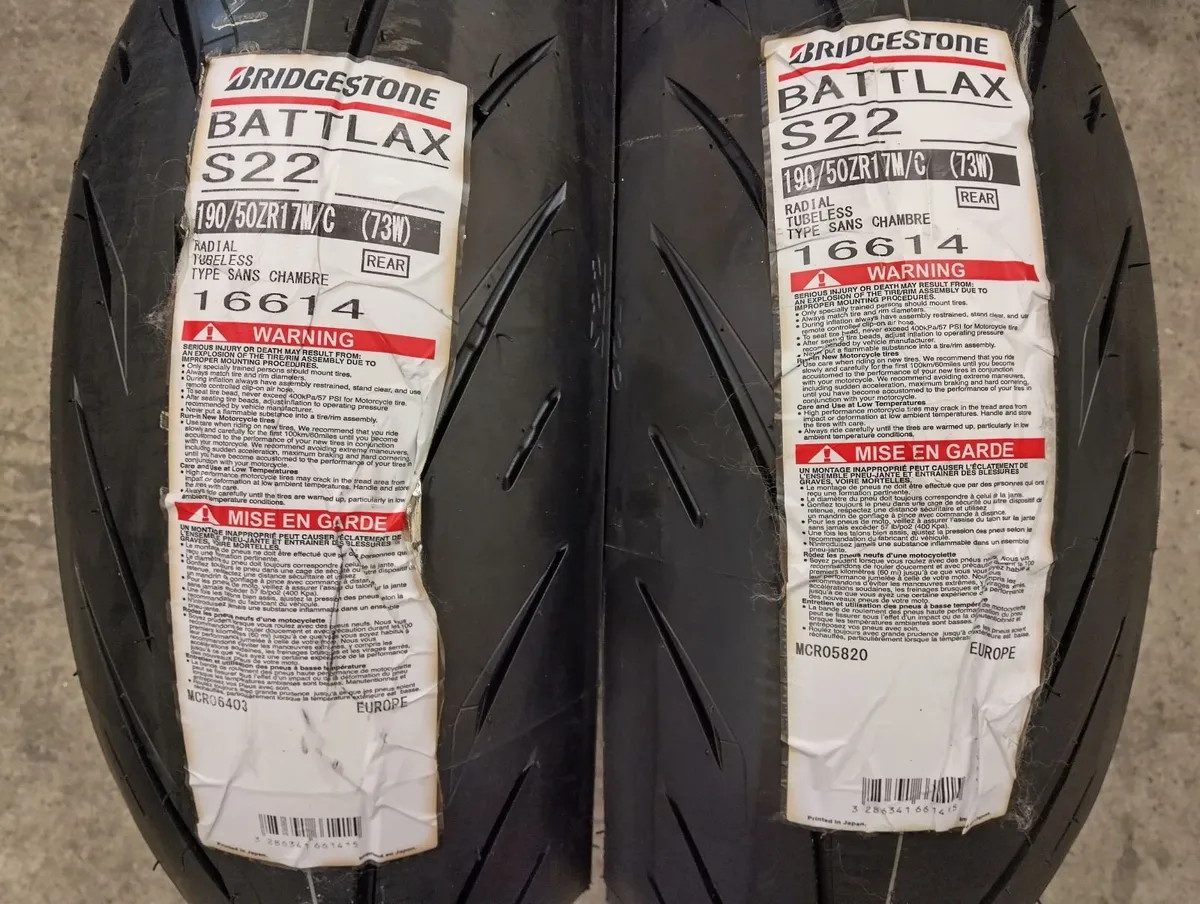 Bridgestone S22 190/50 (1 used, 2 new) - Image 1