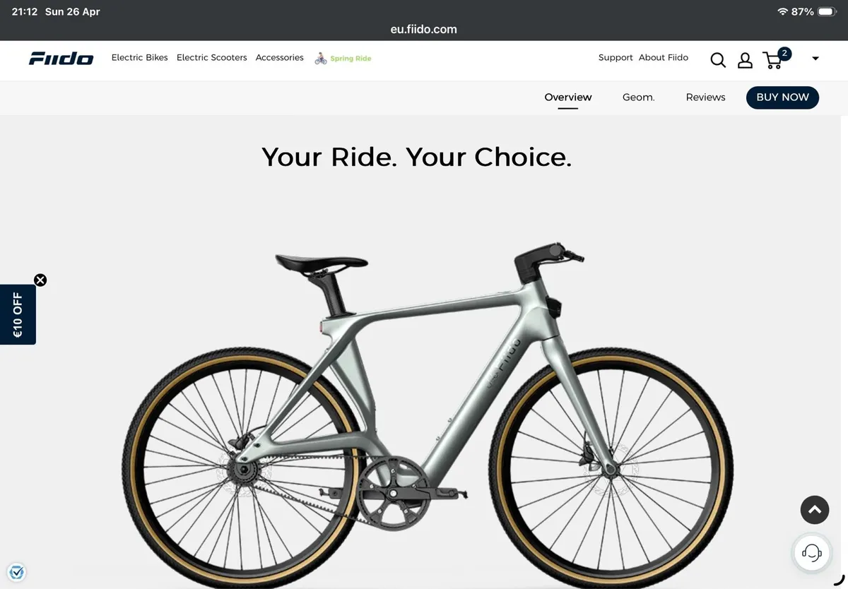 Fiido Air Ultra light Carbon Fibre E-Bike - Image 2