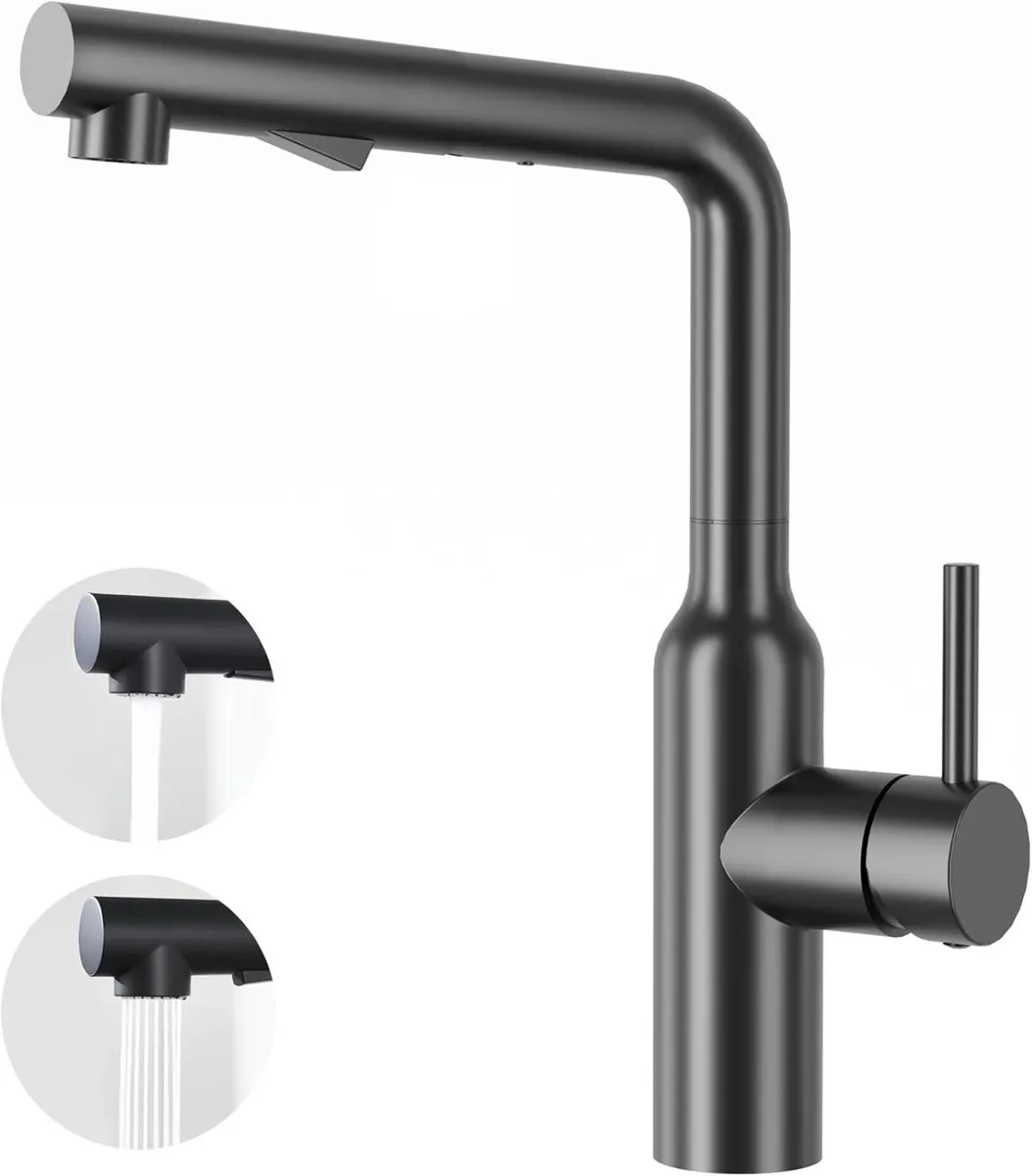 Modern Kitchen Sink Mixer Tap with Pull Out Spray - Image 1