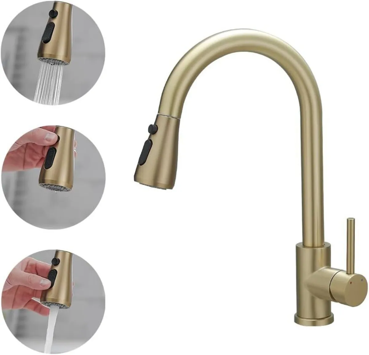 Kitchen Sink Mixer Tap with Pull Down Sprayer - Image 1
