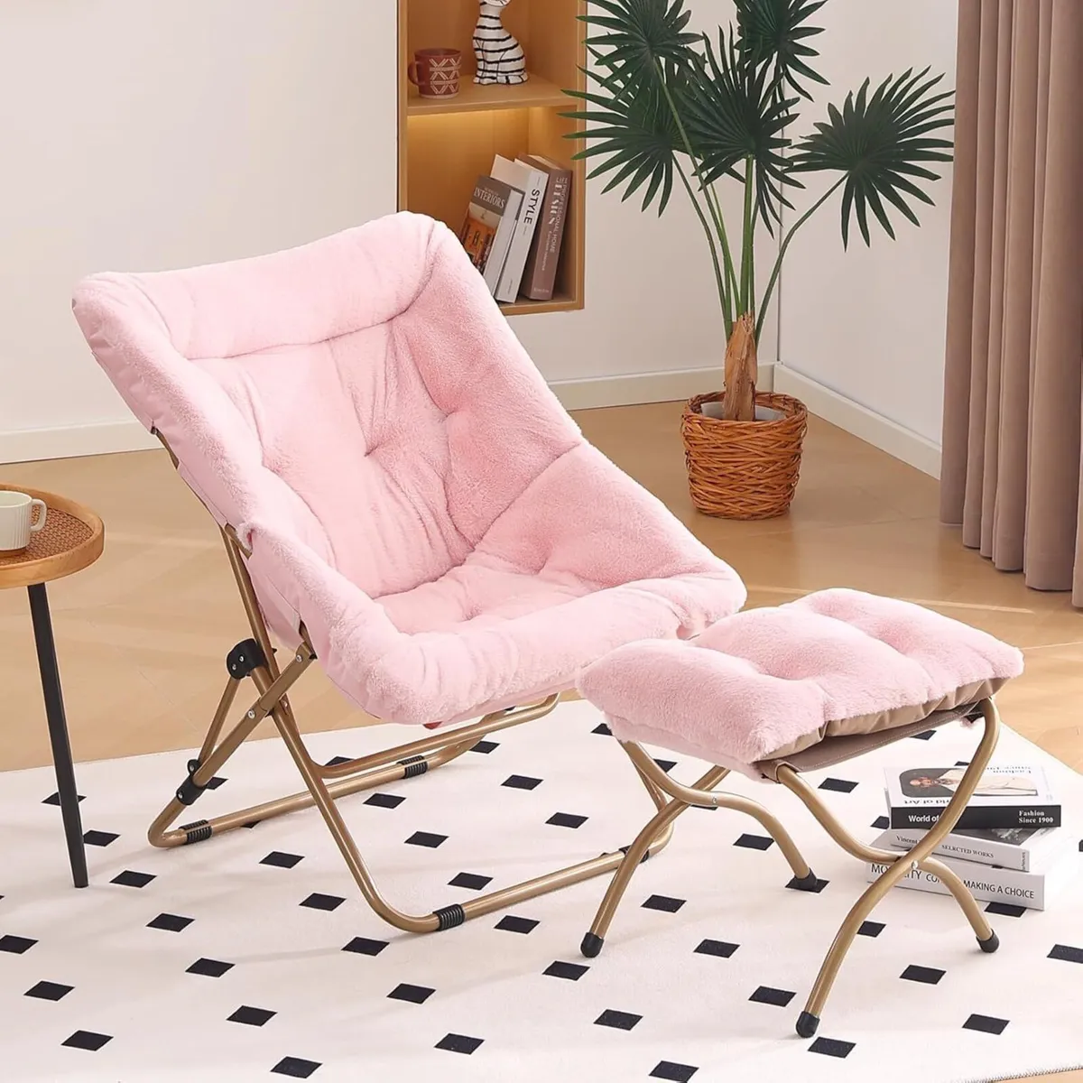 Comfy Saucer Chair with Ottoman Oversized - Image 1