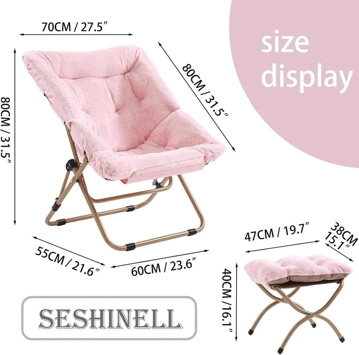 Comfy Saucer Chair with Ottoman Oversized - Image 2