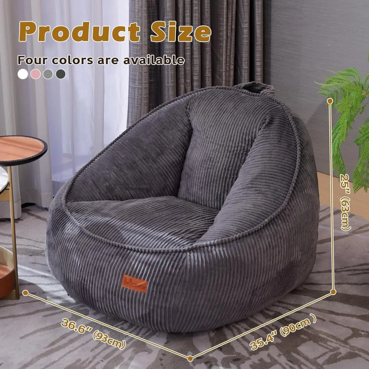 Bean Bag Chair for Teens Kids Corduroy Sofa with - Image 2