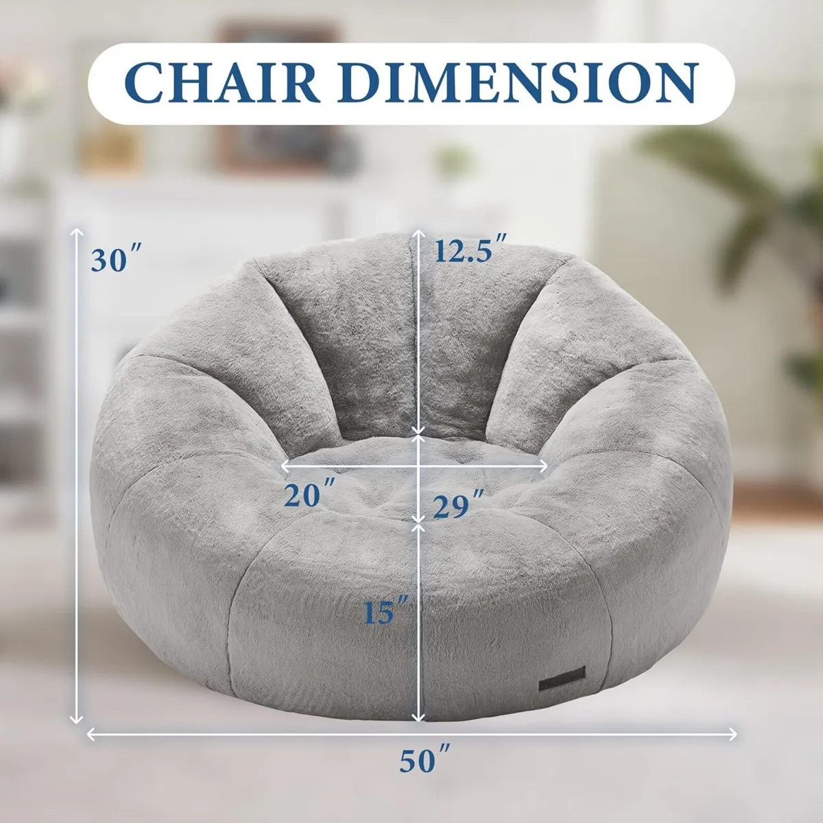 Bean Bag Chairs Large Couch for Adults Stuffed - Image 2