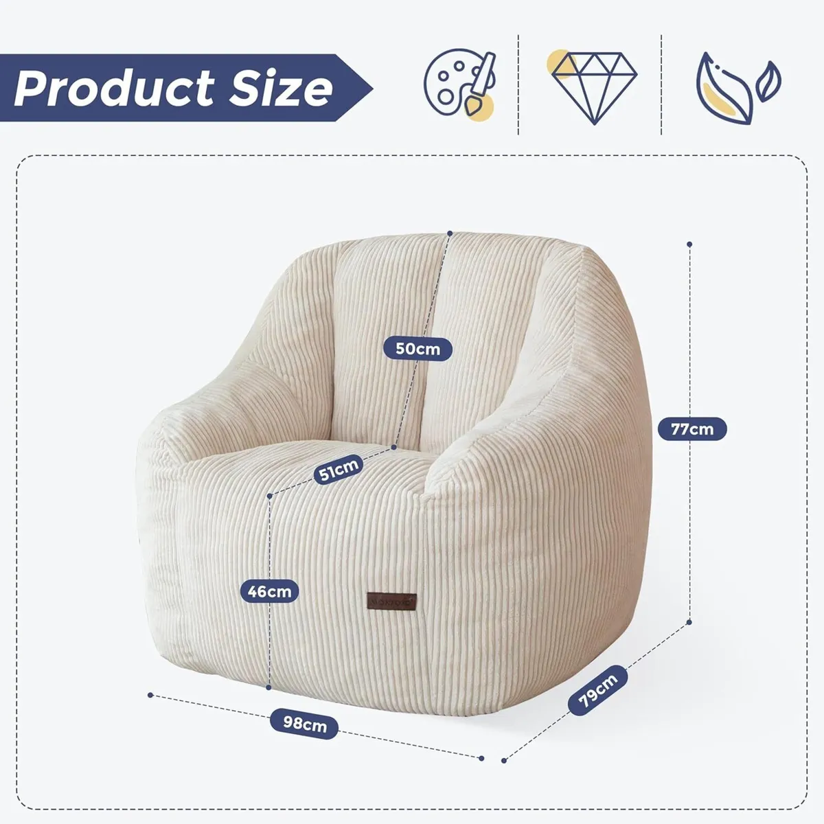 Bean Bag Chair for Adults or Children Soft Floor - Image 2