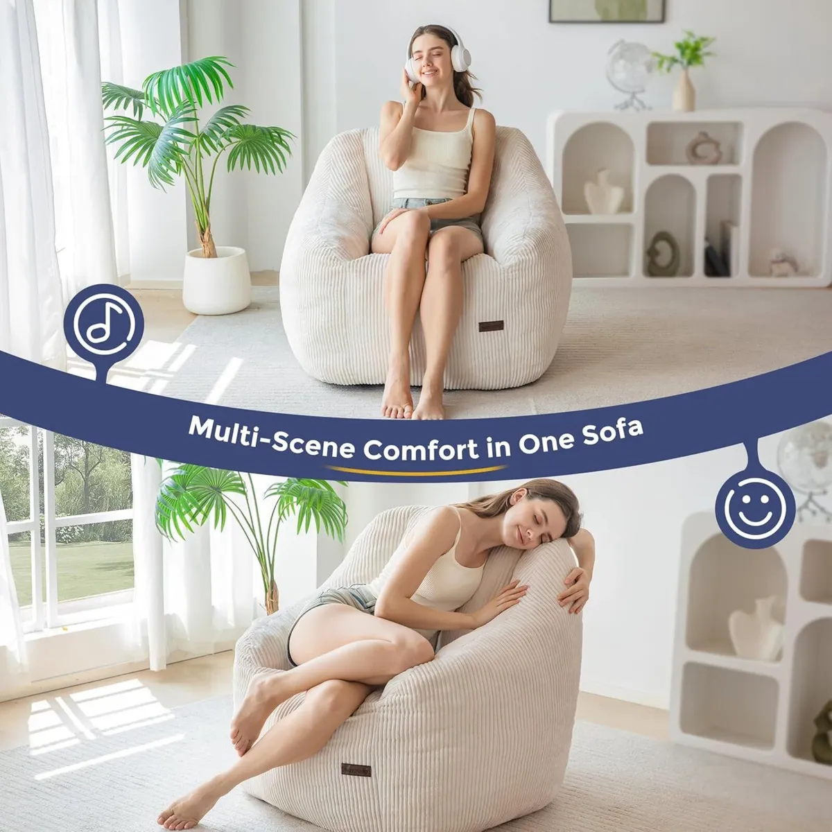 Bean Bag Chair for Adults or Children Soft Floor - Image 4