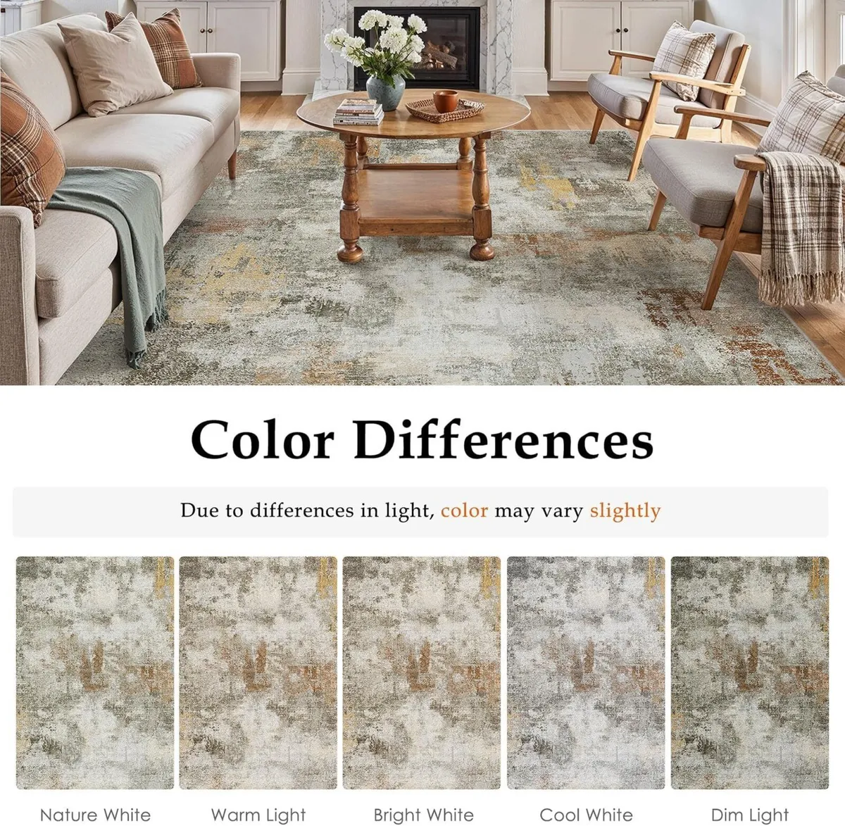 Modern Abstract Area Rug Living Room Extra Large - Image 2