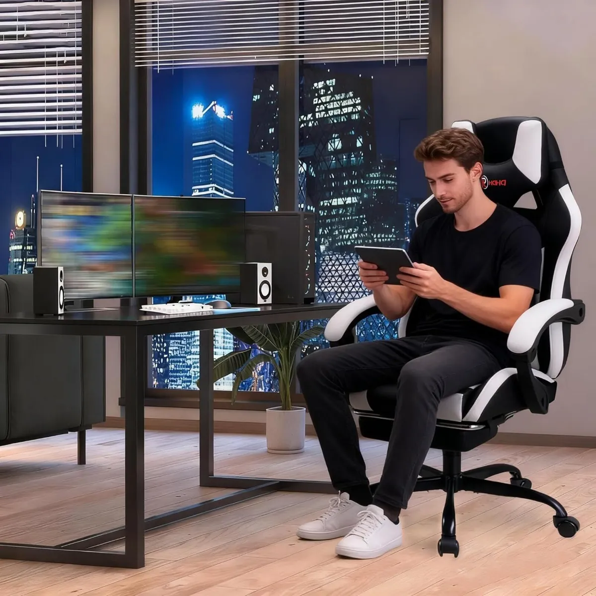 Ergonomic reclining seat with footrest adjustable - Image 2