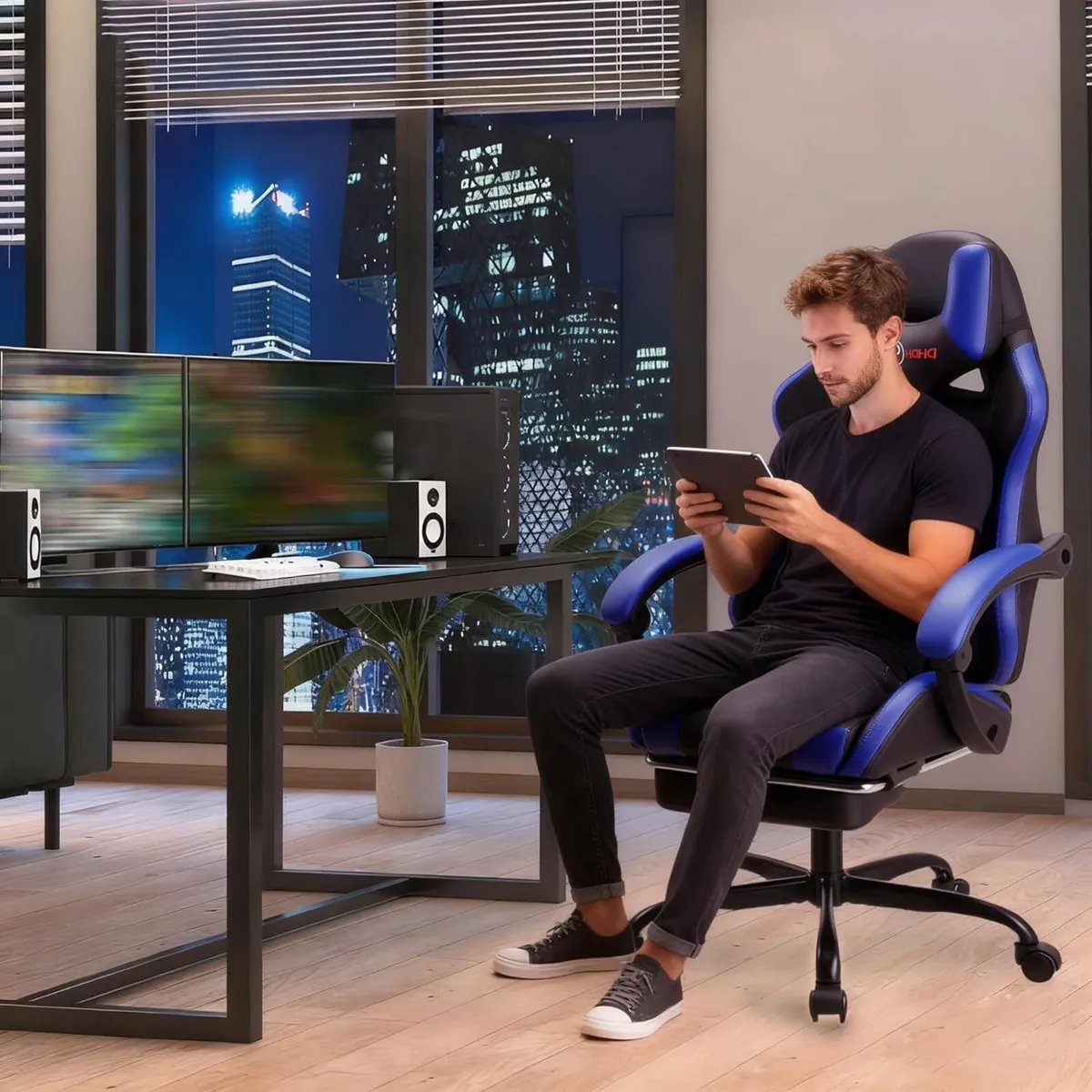 Ergonomic reclining seat with footrest adjustable - Image 2