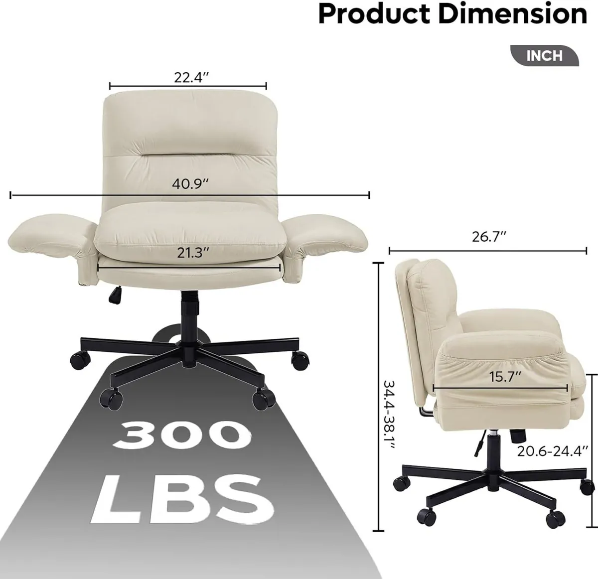Ergonomic Cross Office Chair Flip-Up Armrests - Image 3