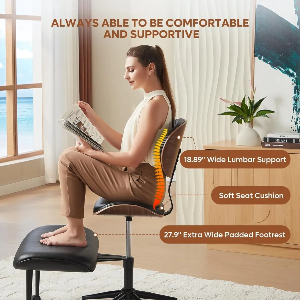 Cross Legged Office Chair Criss with Adjustable - Image 3