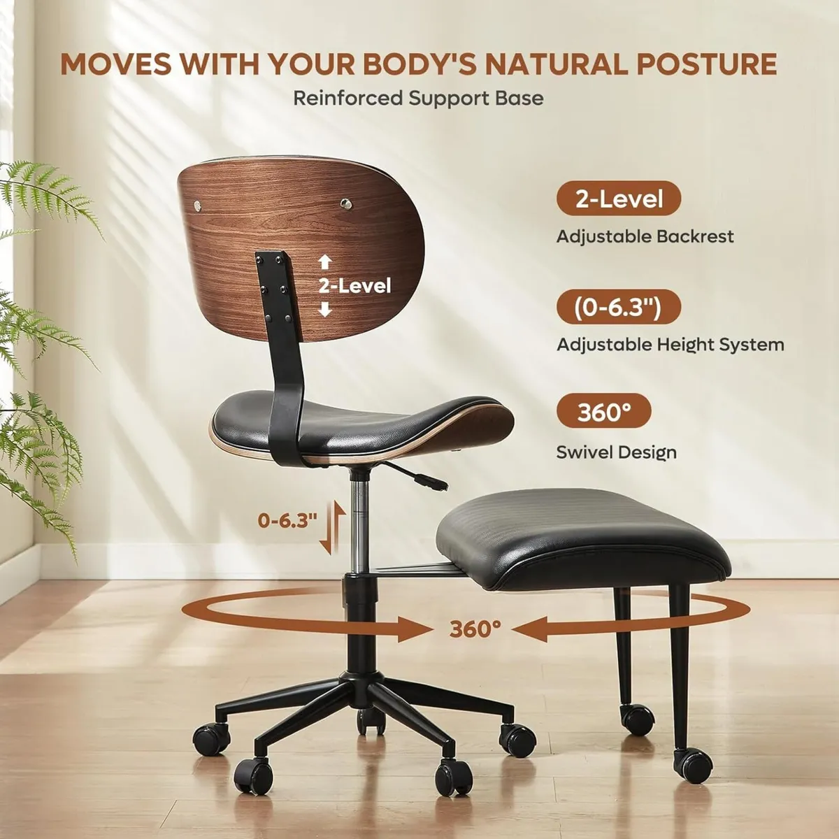 Cross Legged Office Chair Criss with Adjustable - Image 4