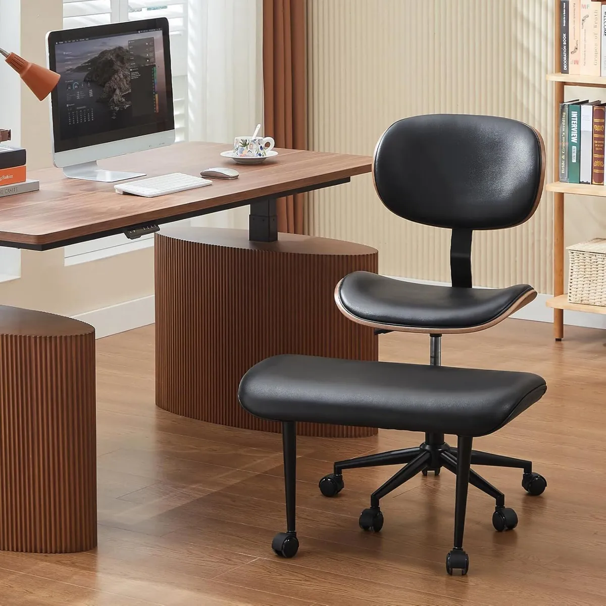 Cross Legged Office Chair Criss with Adjustable - Image 1