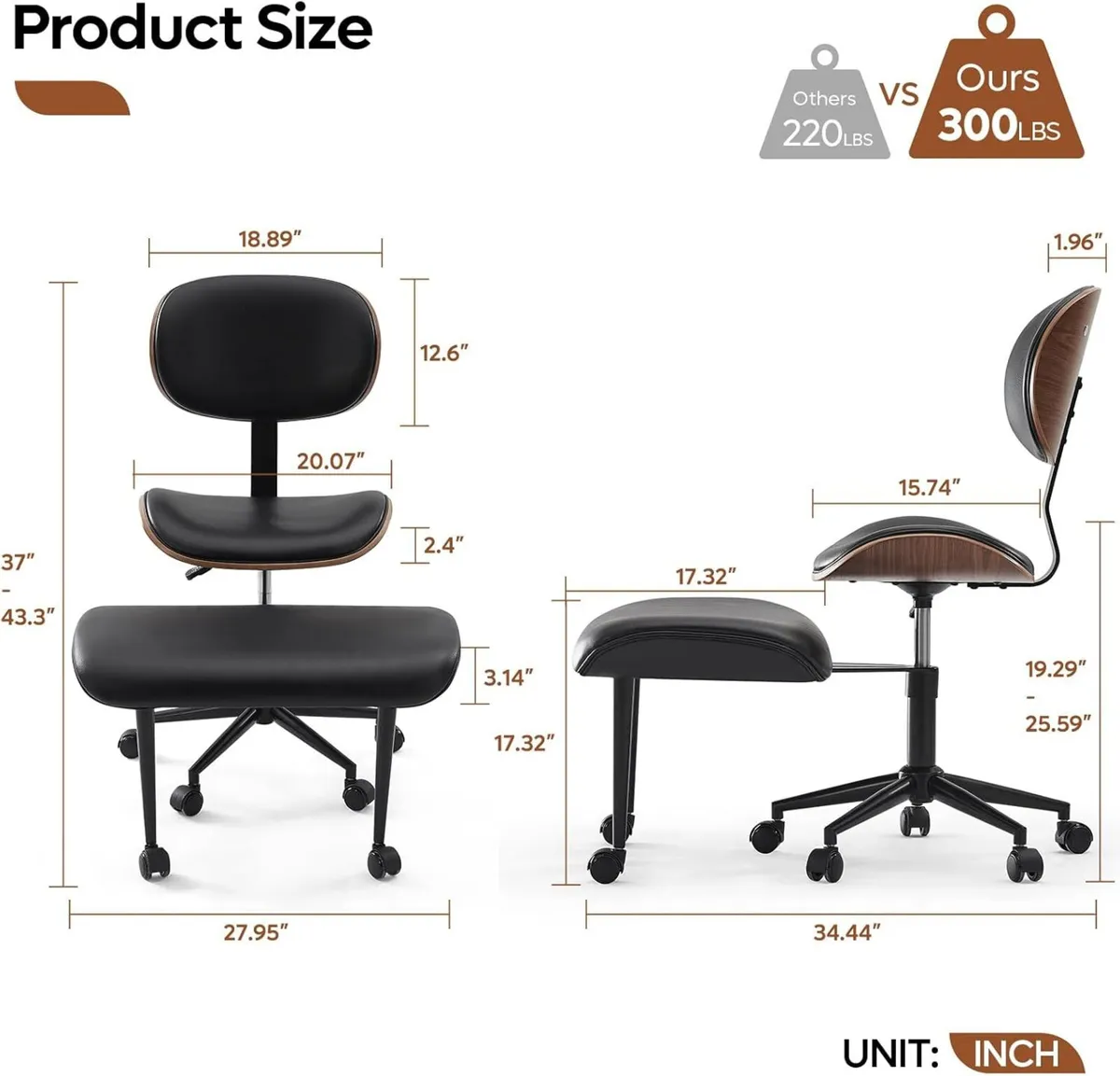 Cross Legged Office Chair Criss with Adjustable - Image 2