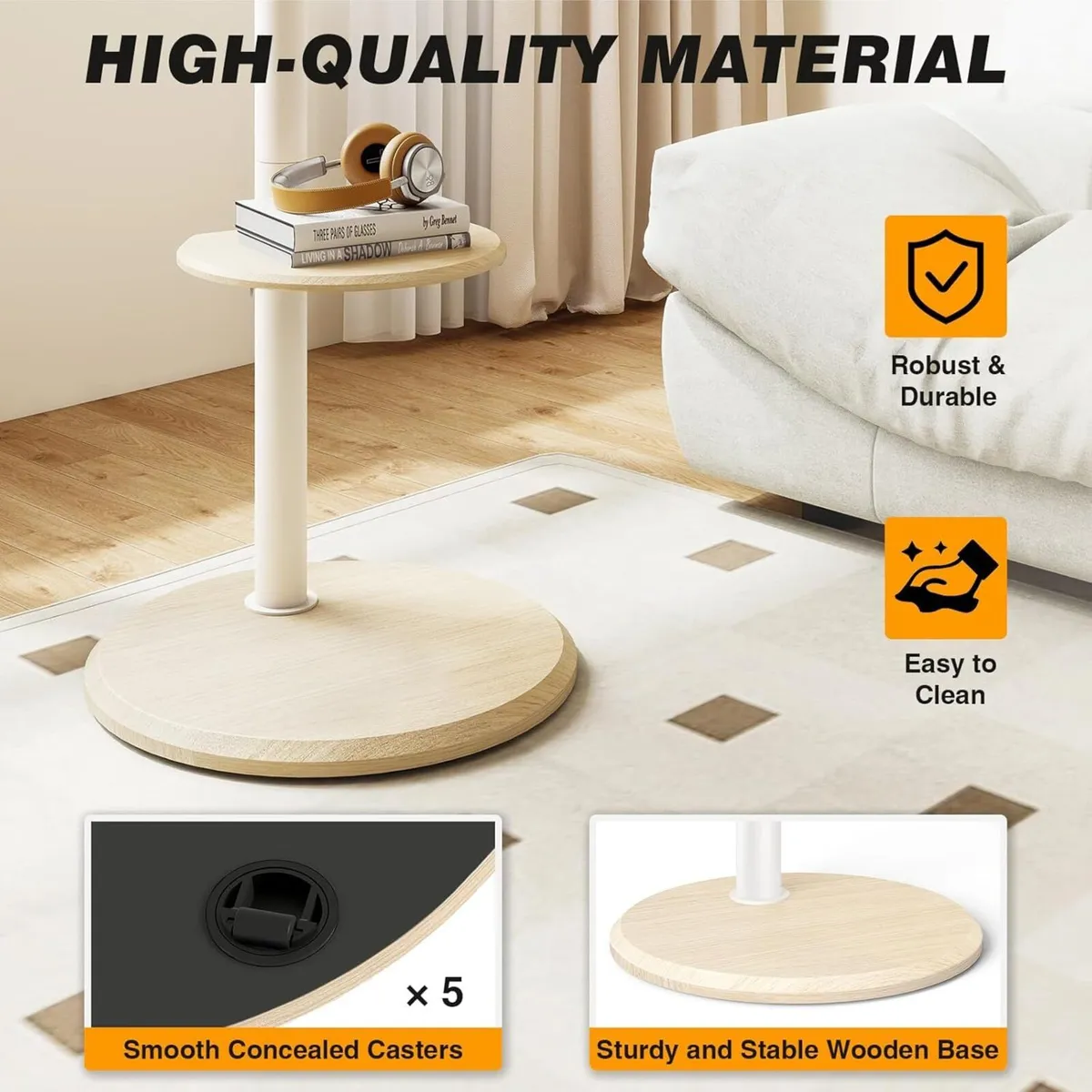 TV Floor Stand with Hidden Wheels for 32-65 Inch - Image 4