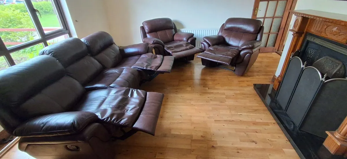 Suite of furniture, leather ,brown - Image 2