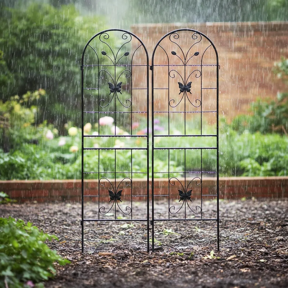 Set of 2 Iron Rose Trellises Garden Climbing - Image 2