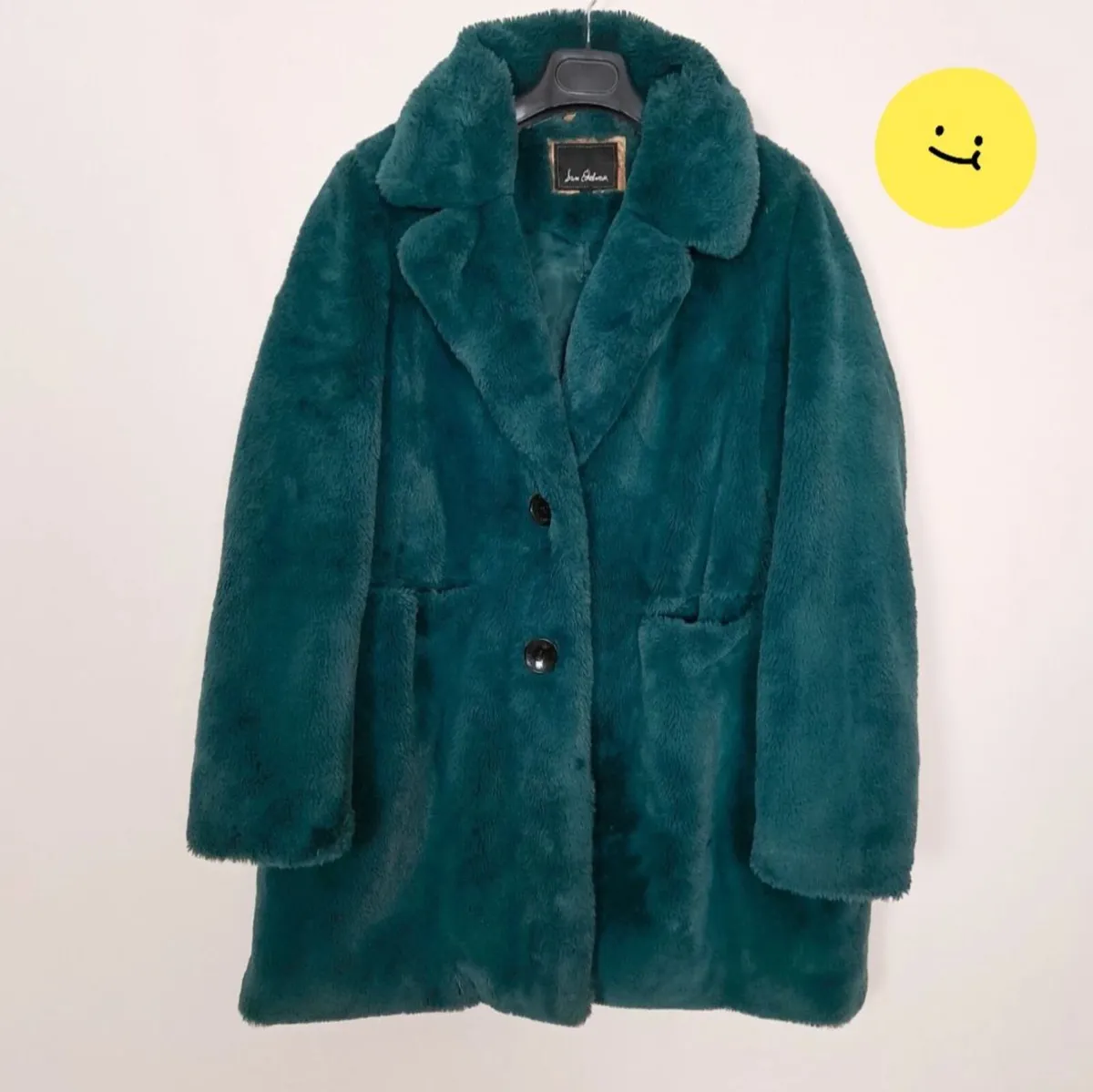 Sam Edelman Teal Green Faux Fur Coat Size L - Image 1