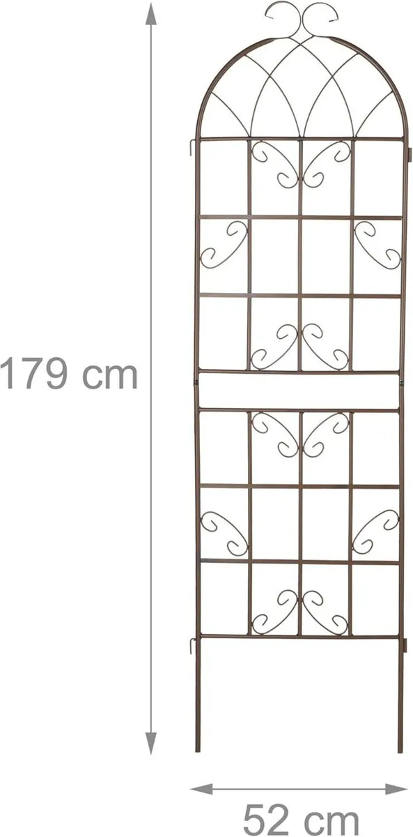 Garden Trellis Set of 2 179 x 52 cm Metal Support - Image 3