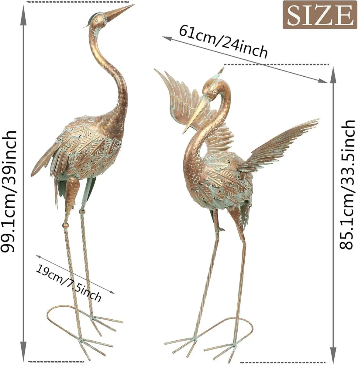 Large Garden Ornaments Outdoor 2pcs Lifelike - Image 3