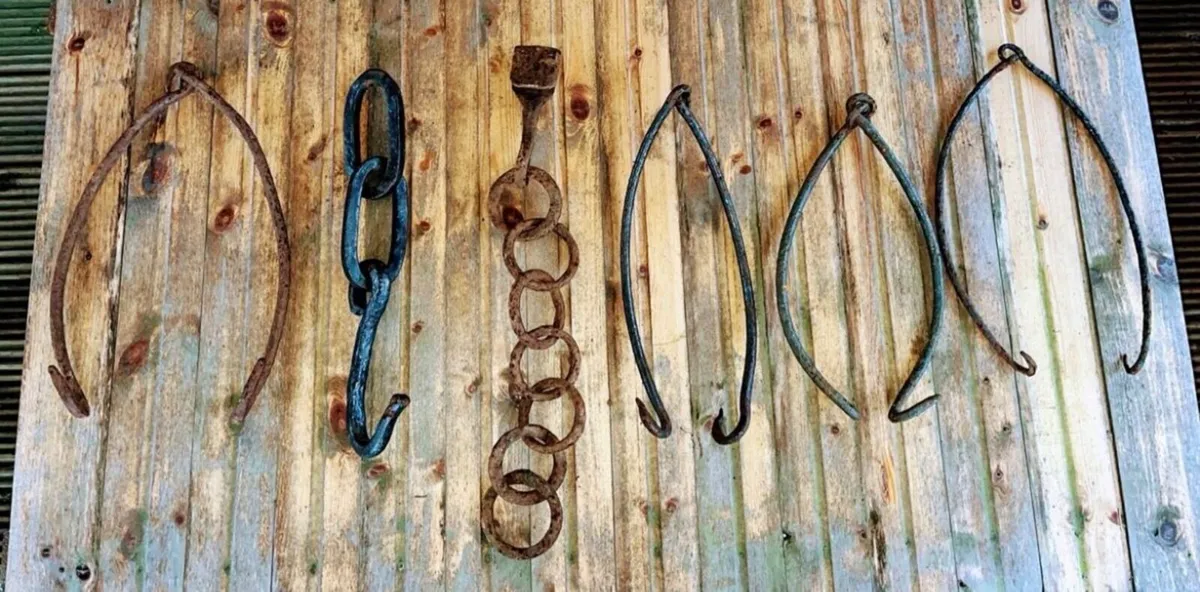 6 antique pot hooks