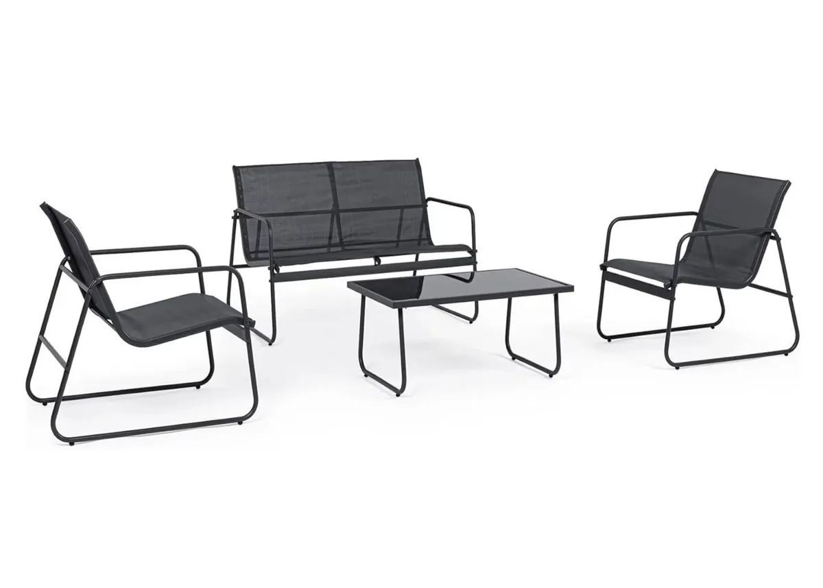 Malibu 4 Piece Garden Sofa Set with Glass Table - Image 3