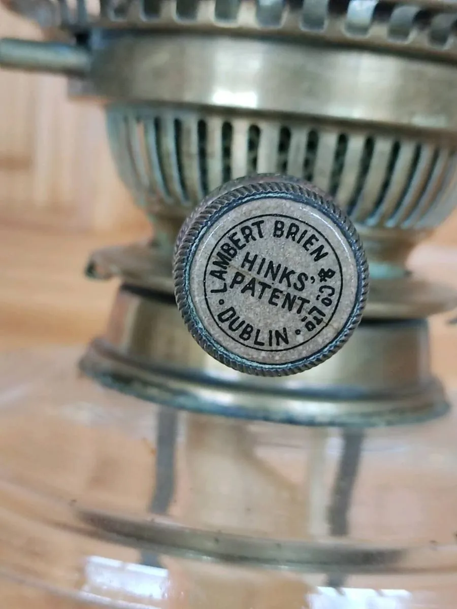 Antique Old brass oil lamp by Veritas Lamp Works . - Image 2