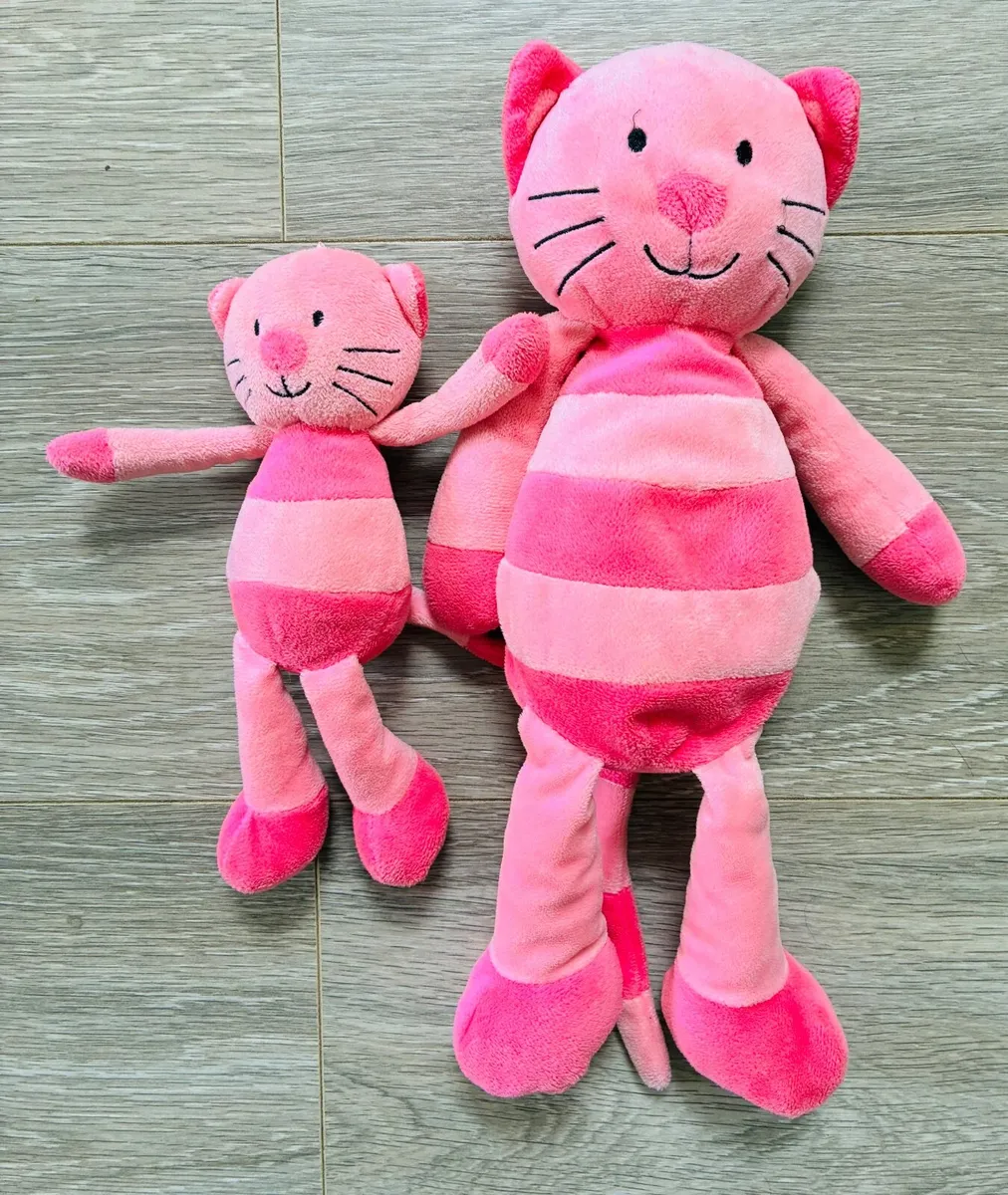 Pink plush cat soft toys