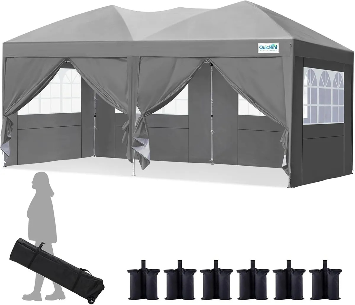 3x6m Pop Up Gazebo with Church Window Sides - Image 1