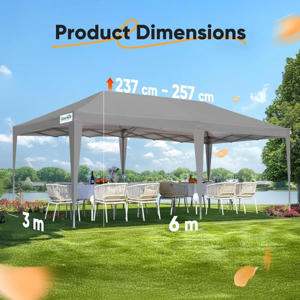 3x6m Pop Up Gazebo with Church Window Sides - Image 4