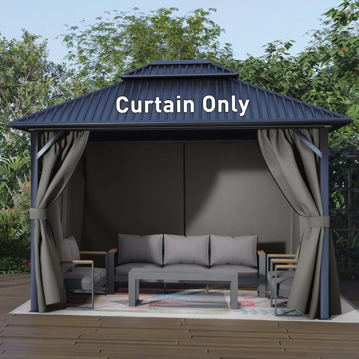 3x3.9m Outdoor Gazebo Curtains 4 Panels Waterproof - Image 2