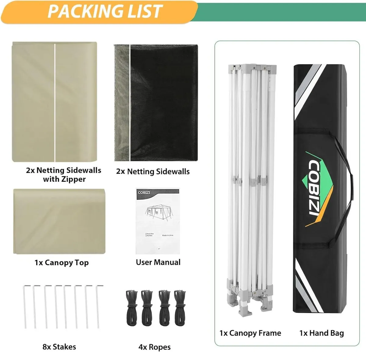 Pop-up Canopy Tent with Netting Sidewalls - Image 2