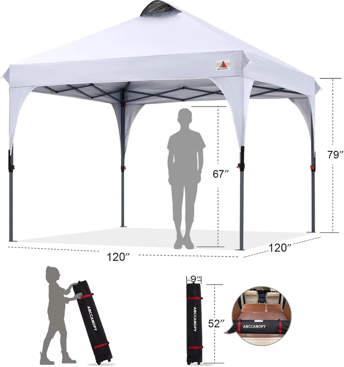 3x3M Pop Up Gazebo Commercial With Upgrade Roller - Image 3