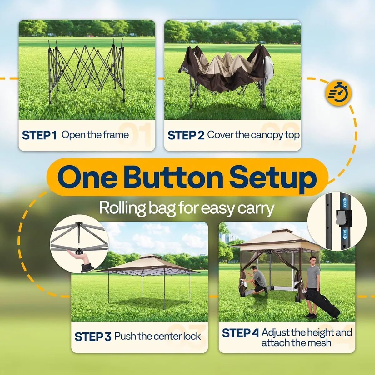 Gazebo Screen Canopy Tent Outdoor Pop-Up Waterproo - Image 4