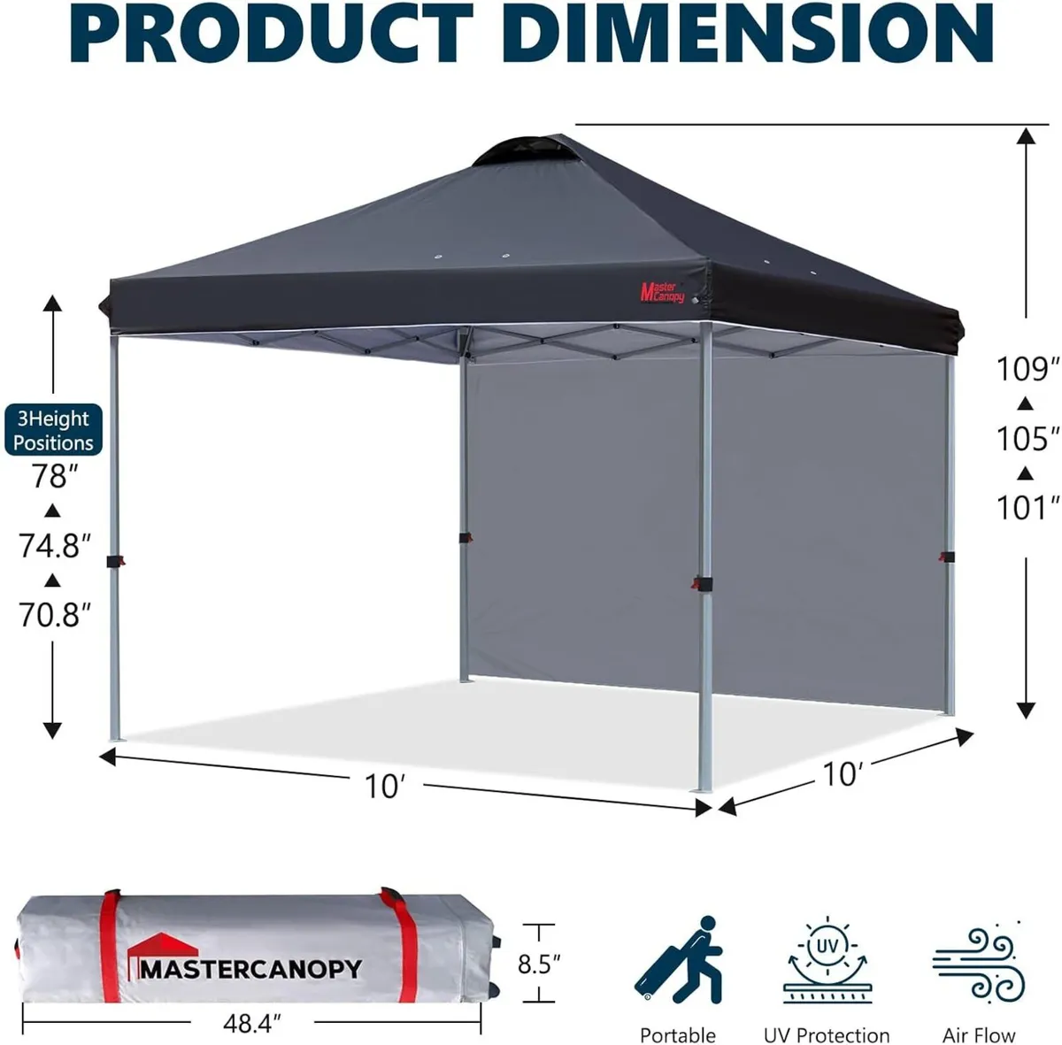 Durable Ez Pop-up Gazebo Tent with 1 Sidewall - Image 2