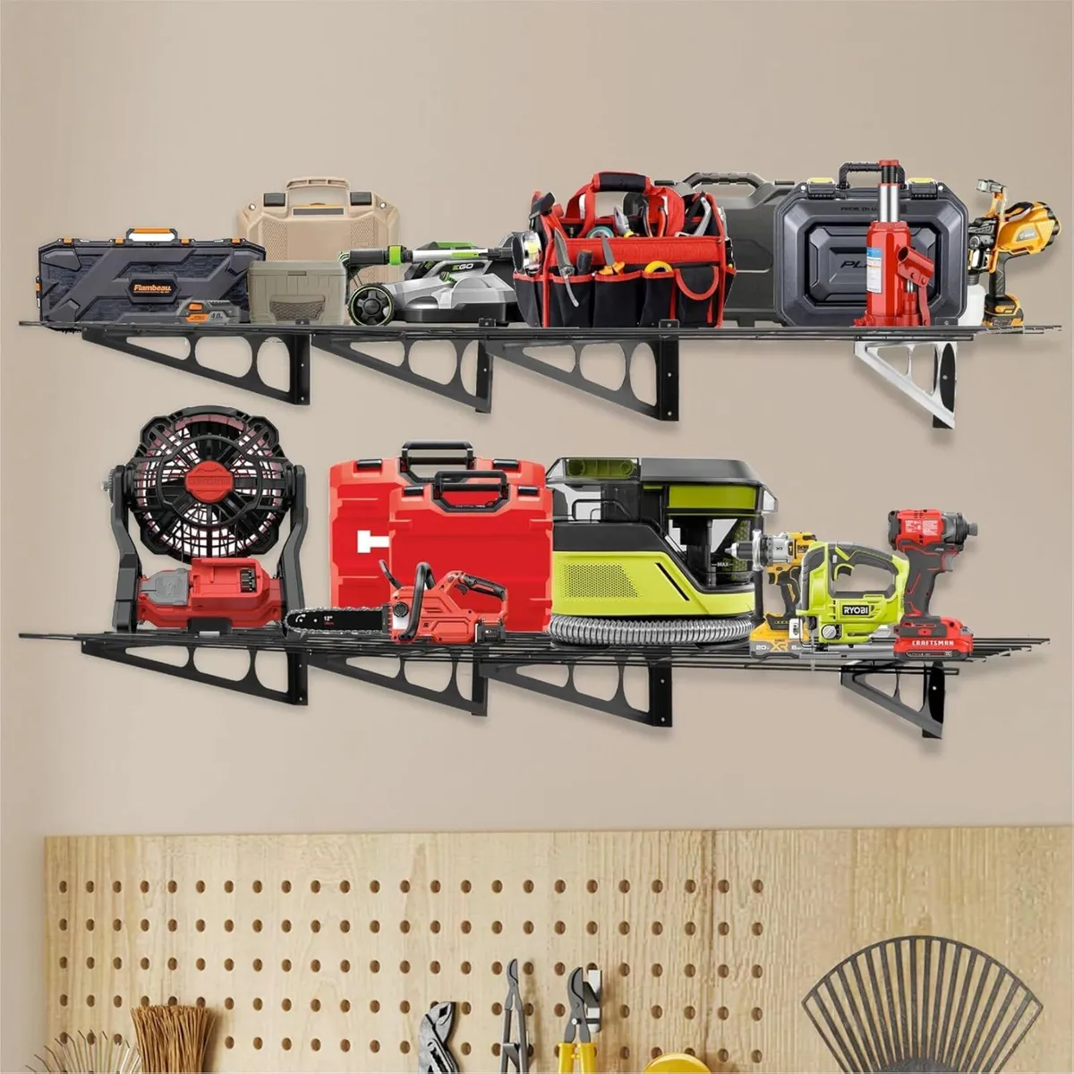 2Pack 2x6ft Garage Shelving With Hooks 24-inch-by- - Image 2