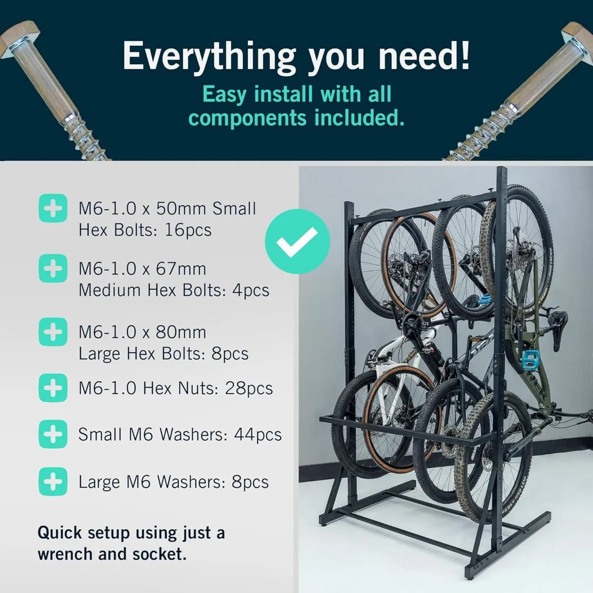 Triangle Freestanding Bicycle Rack for 5 Bikes - Image 4