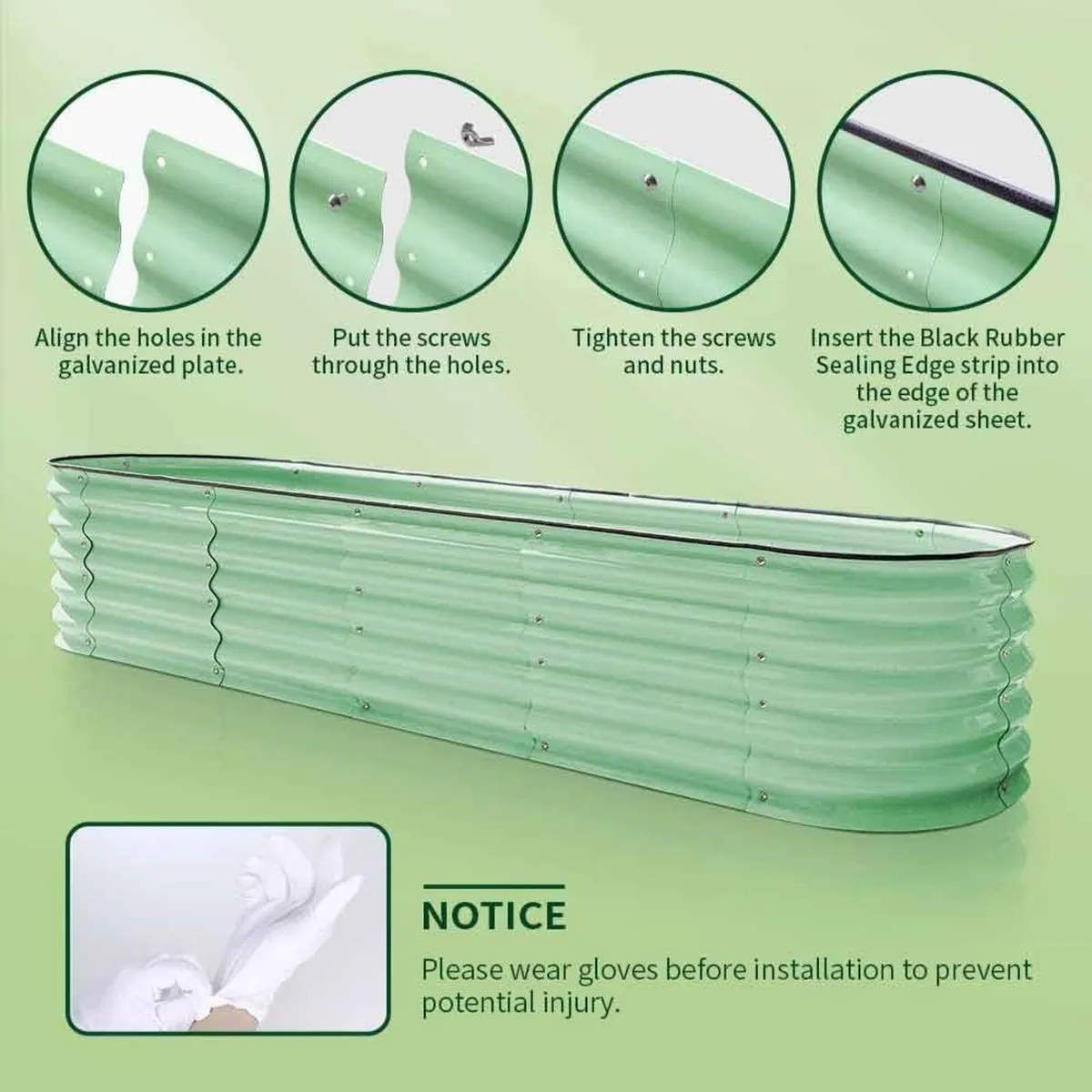 Raised Garden Beds Galvanized Steel Planter Box - Image 4