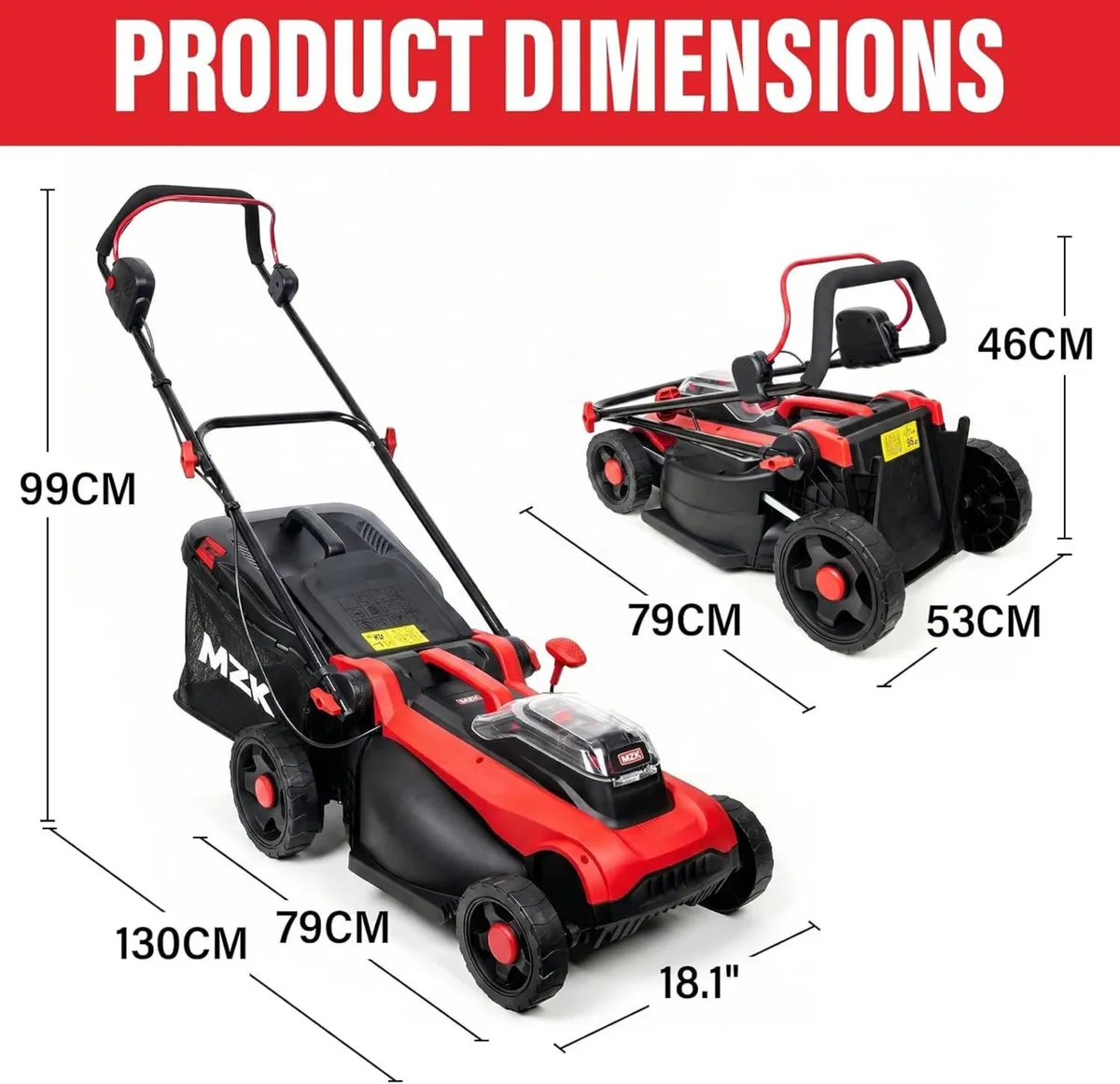 40V 41cm Cordless Electric Lawn Mower 2-in-1 - Image 2