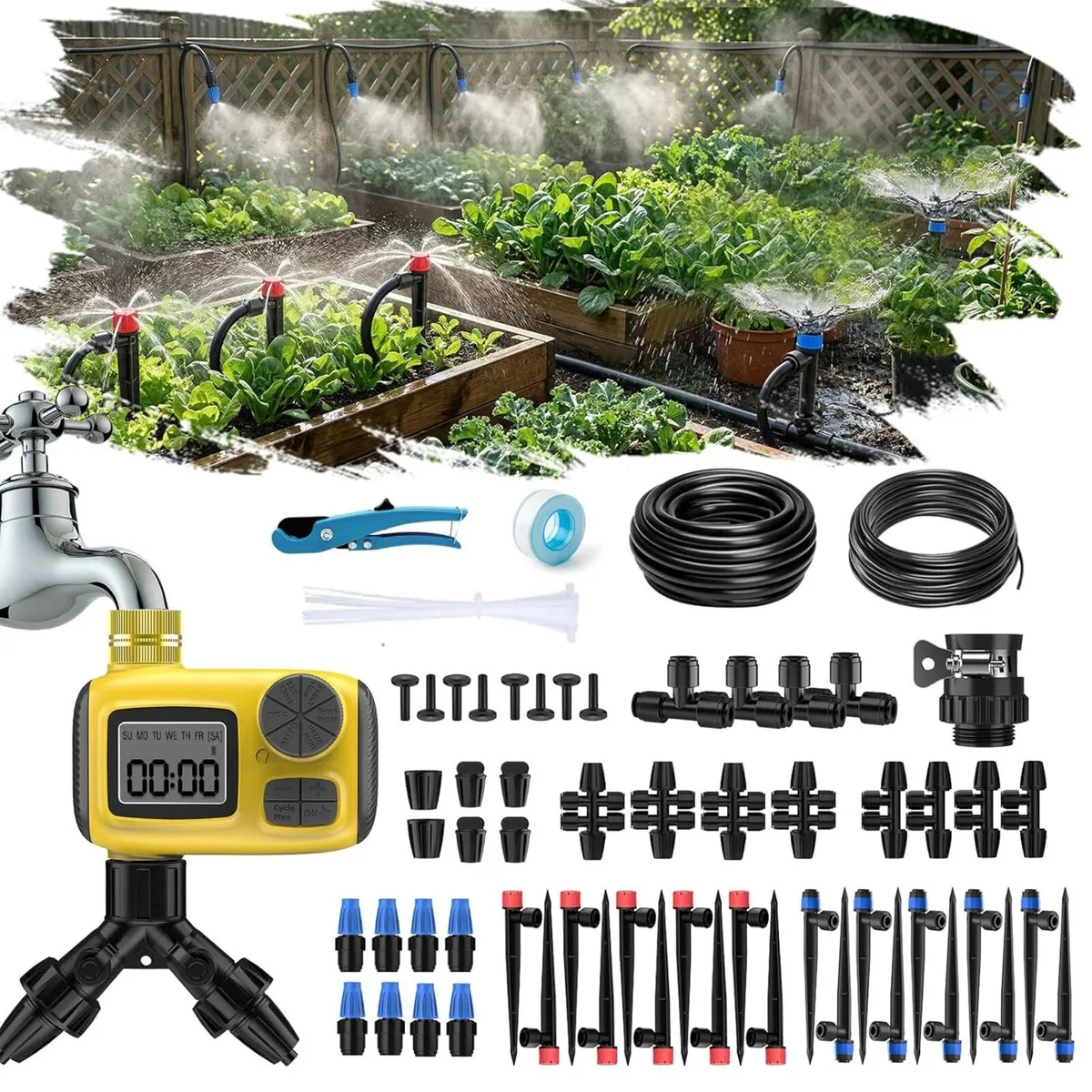 165FT Drip Irrigation System Kit with Smart - Image 1